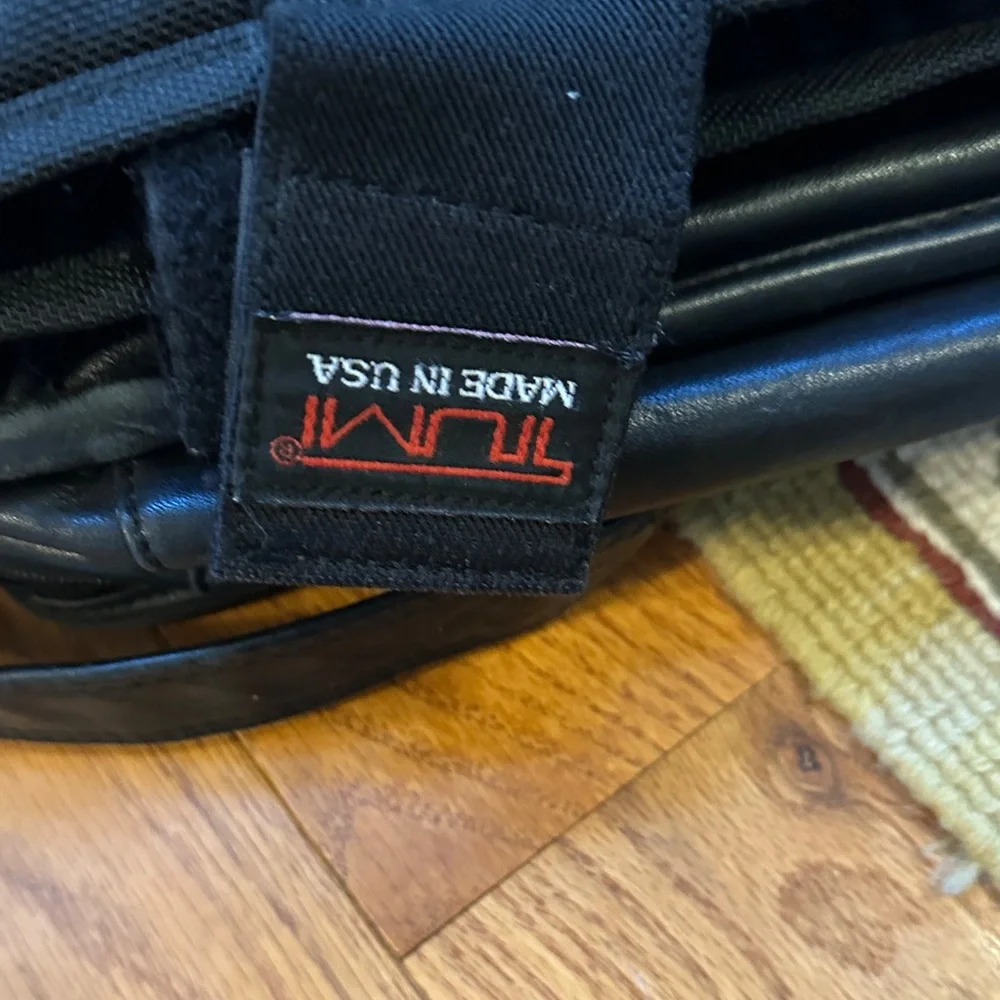 Vintage Tumi Black Leather Briefcase/Tote